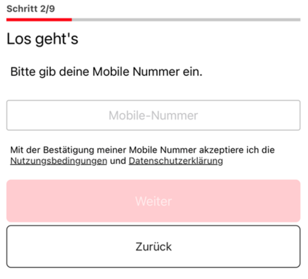 Twint-Registrierung Schritt 2